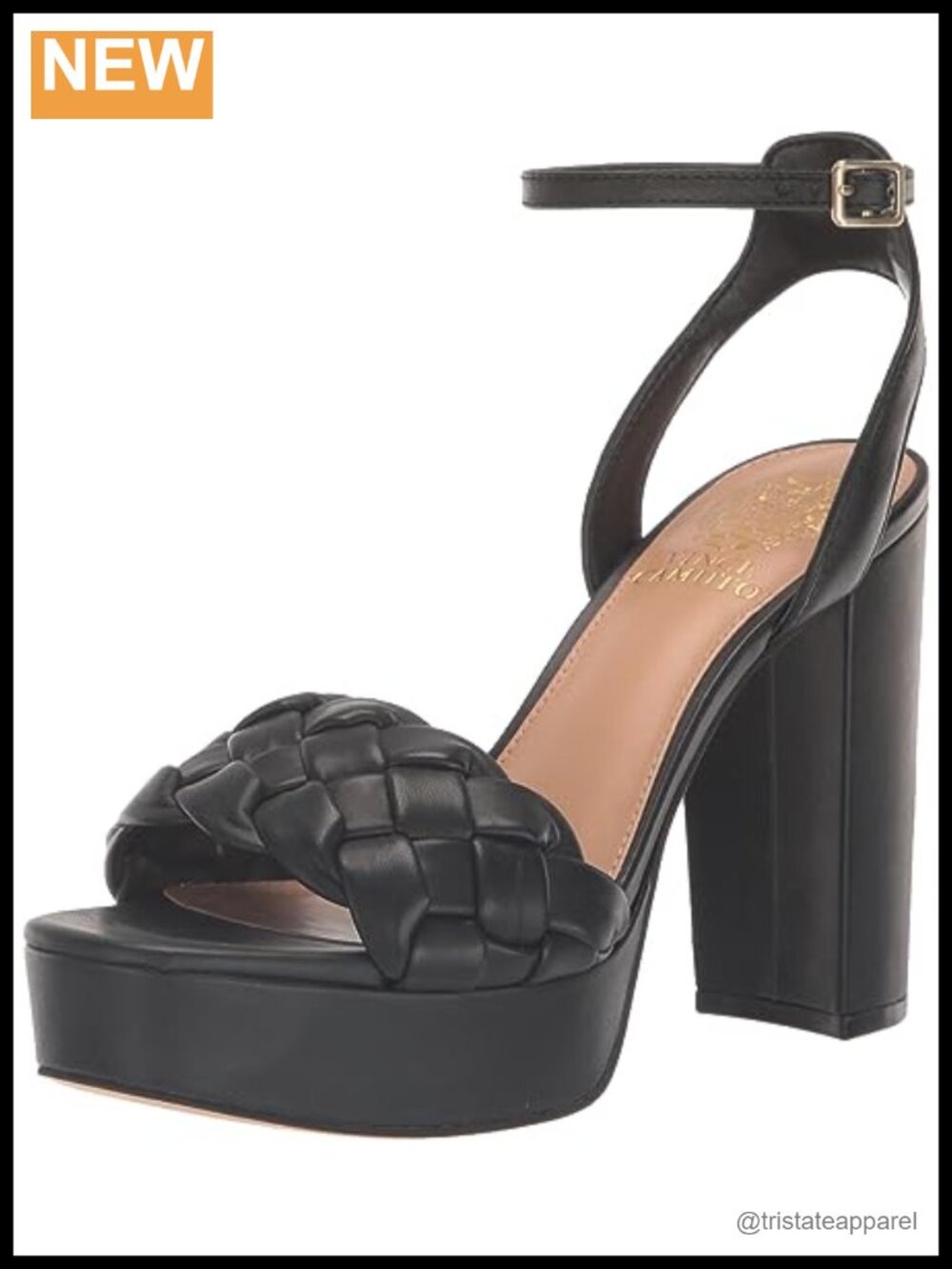 Vince Camuto Mirinda Woven Leather Platform Sandal Block Heel
